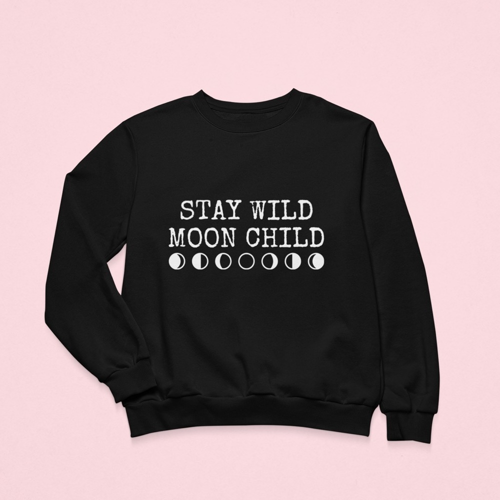 NEW Oversized Stay Wild Moon Child Sweatshirt top